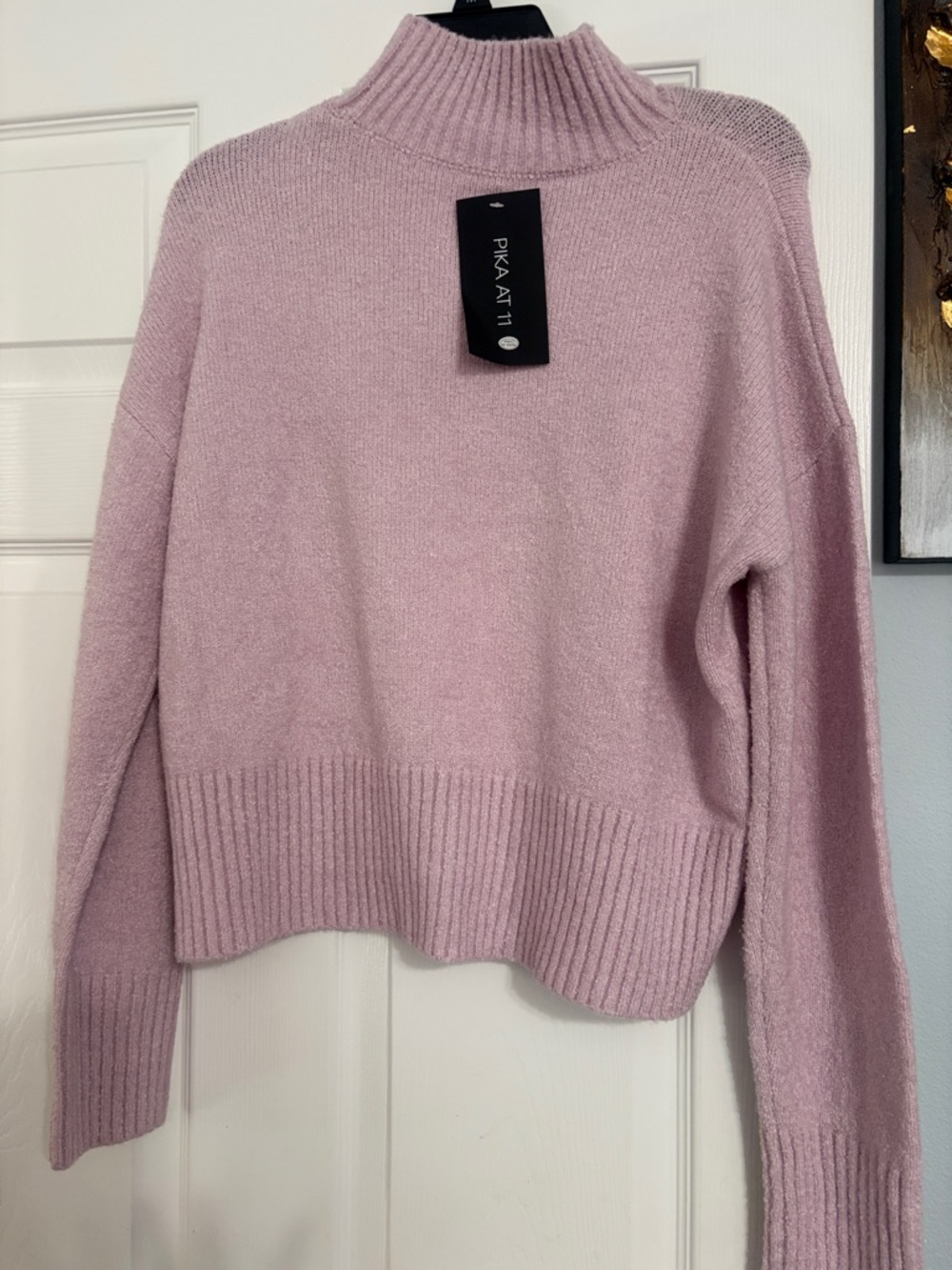 Soft Mock Neck Sweater - Dusty Pink medium